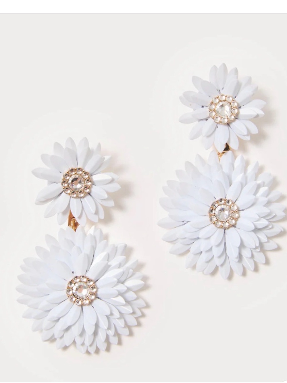 Lilly Pulitzer Sunshine Statement Earrings with Crystal Centers NWT
